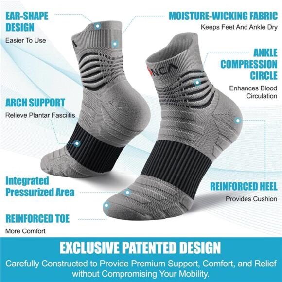 Medical Compression Socks for Women & Men Circulation,Ankle Compression Stocking - Picture 2 of 7